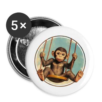 Affenschaukel – Locker bleiben! - Buttons klein 25 mm (5er Pack) - Weiß - Vorne
