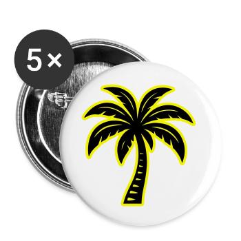 Icône de palmier - Lot de 5 petits badges (25 mm) - blanc - Devant
