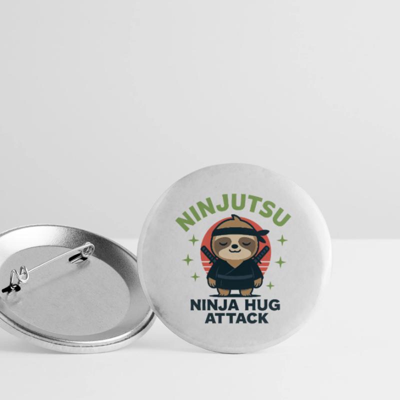 Ninja Cuddle Sloth HugAttack Buttons small 1''/25 mm (5-pack)
