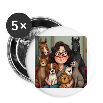 Fellnasen & Freunde - Buttons klein 25 mm (5er Pack) - Weiß - Vorne