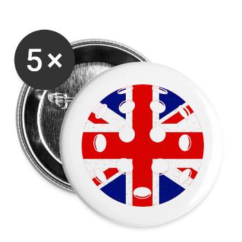 Pickleball UK - Buttons small 1''/25 mm (5-pack) - white - Front