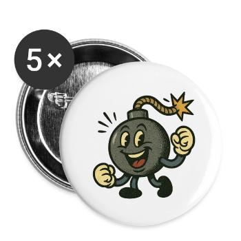 Explosiv gut drauf – Energie mit Zündschnur - Buttons klein 25 mm (5er Pack) - Weiß - Vorne
