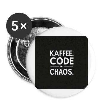 Coffee, Code, Chaos - Buttons small 1''/25 mm (5-pack) - white - Front