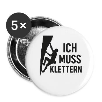 Klettern, Climbing - Buttons klein 25 mm (5er Pack) - Weiß - Vorne