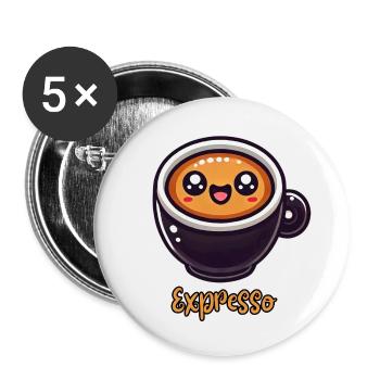 EXPRESSO - Buttons klein 25 mm (5er Pack) - Weiß - Vorne