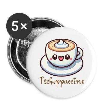 TSCHAPPUCCINO - Buttons klein 25 mm (5er Pack) - Weiß - Vorne