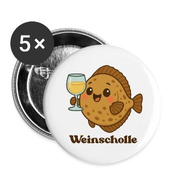 WEINSCHOLLE - Buttons klein 25 mm (5er Pack) - Weiß - Vorne