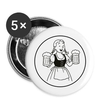 Bier mädchen - Buttons small 1''/25 mm (5-pack) - white - Front