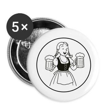 Bier mädchen - Buttons small 1''/25 mm (5-pack) - white - Front