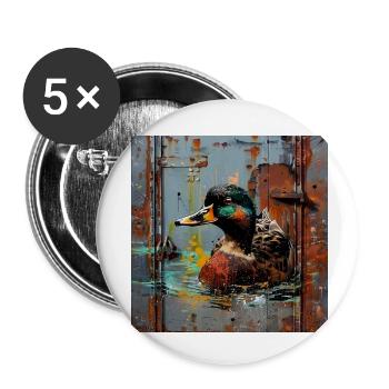 graffiti flottant colvert fond rouillé - Lot de 5 petits badges (25 mm) - blanc - Devant