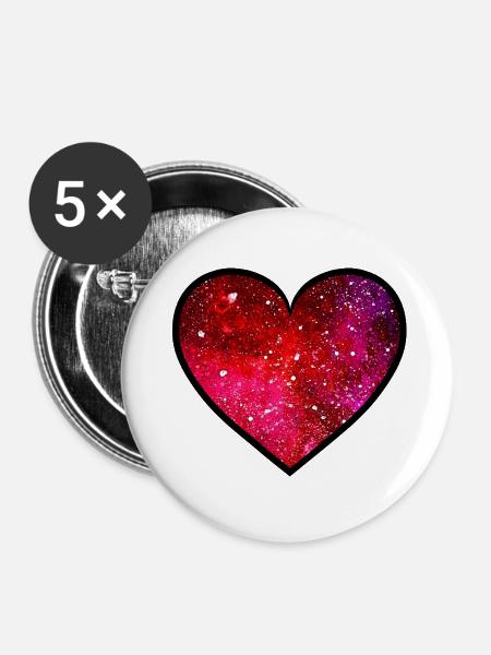 Kosmische Liebe - Buttons klein 25 mm (5er Pack) - Weiß