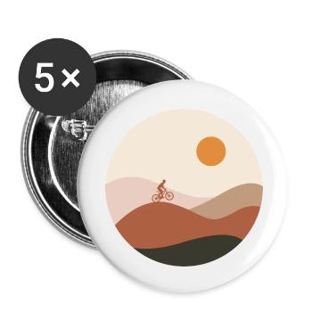 Cycling Mountains Landscape - Buttons small 1''/25 mm (5-pack) - white - Front