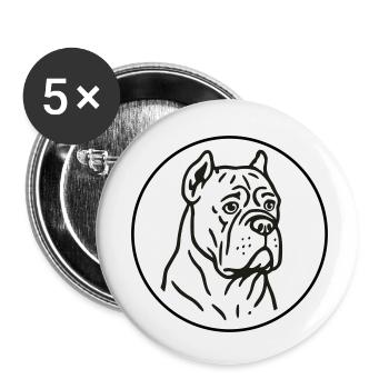 Cane Corso - Buttons klein 25 mm (5er Pack) - Weiß - Vorne