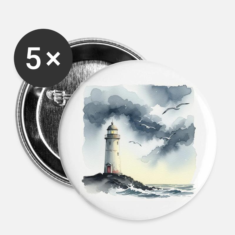 A lonely lighthouse - Buttons small 1''/25 mm (5-pack) - white