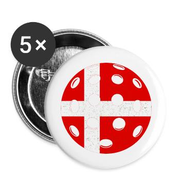 Pickleball Denmark - Buttons small 1''/25 mm (5-pack) - white - Front
