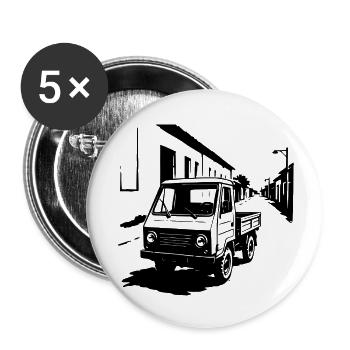Multifonctionnel Power Retro - Lot de 5 petits badges (25 mm) - blanc - Devant