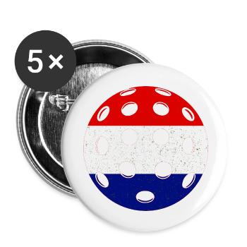 Pickleball Netherlands - Buttons small 1''/25 mm (5-pack) - white - Front