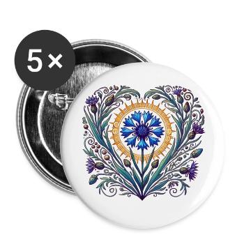 Le blues du jardin - Lot de 5 petits badges (25 mm) - blanc - Devant