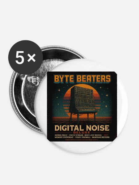 Byte Beaters by Nerogear - Buttons klein 25 mm (5er Pack) - Weiß