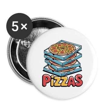 Pizzas by Ruehl - Buttons klein 25 mm (5er Pack) - Weiß - Vorne