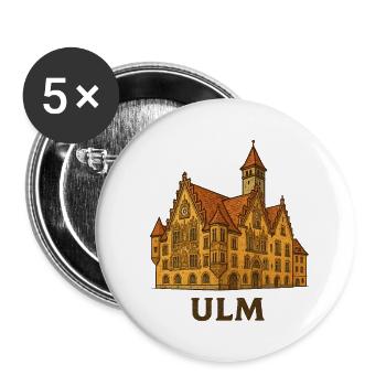 Hôtel de ville d’Ulm - Lot de 5 petits badges (25 mm) - blanc - Devant
