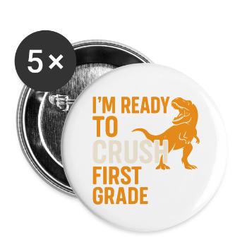 Back to school - Buttons small 1''/25 mm (5-pack) - white - Front