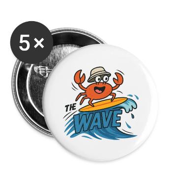 Surfer crab - Buttons small 1''/25 mm (5-pack) - white - Front