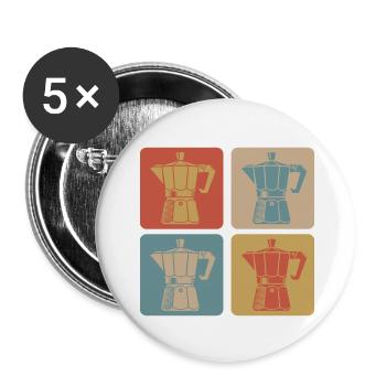 Retro Espresso Maker - Buttons small 1''/25 mm (5-pack) - white - Front