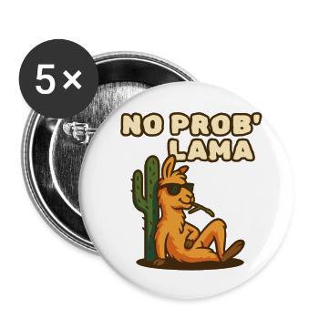 Pas de problème Lama - Lot de 5 petits badges (25 mm) - blanc - Devant