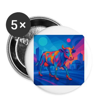 Colorful Cow Higheels - Buttons small 1''/25 mm (5-pack) - white - Front