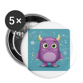 Playful Purple Monster Design - Buttons small 1''/25 mm (5-pack) - white - Front