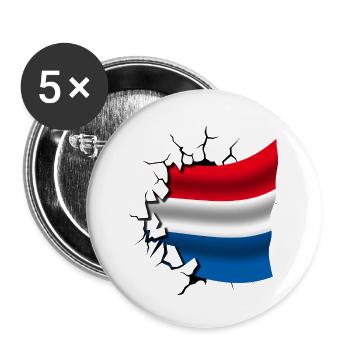 Bandera de Paises Bajos - Netherlands - Flag - Buttons small 1''/25 mm (5-pack) - white - Front