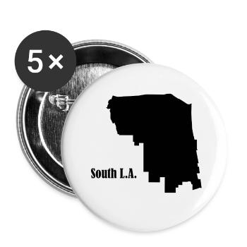 SOUTH L.A. Noir - Lot de 5 petits badges (25 mm) - blanc - Devant