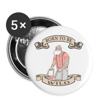 Active senior with walker - Buttons small 1''/25 mm (5-pack) - white - Front