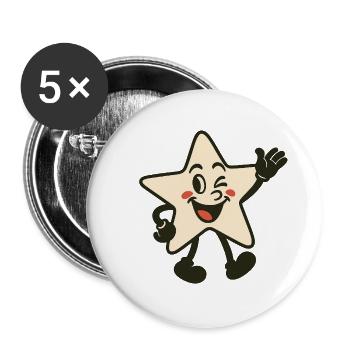 Twinkle Wink – Sternchen mit Charme - Buttons klein 25 mm (5er Pack) - Weiß - Vorne