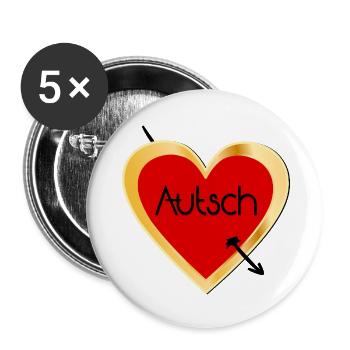 LIEBESKUMMER LIEBESPFEIL HERZ - Buttons klein 25 mm (5er Pack) - Weiß - Vorne