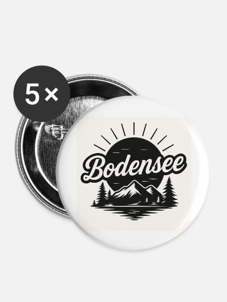 Bodensee - Buttons klein 25 mm (5er Pack) - Weiß