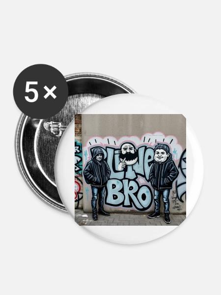Bro-Shirt - Buttons klein 25 mm (5er Pack) - Weiß