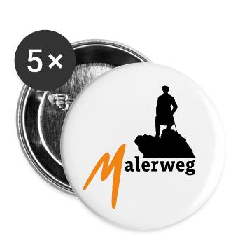 Malerweg Elbsandsteingebirge Sächsische Schweiz - Buttons klein 25 mm (5er Pack) - Weiß - Vorne