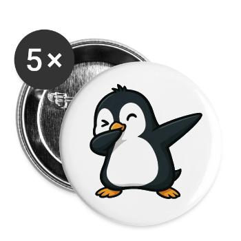 Cute Penguin Dabbing Cool Cartoon Wink - Buttons small 1''/25 mm (5-pack) - white - Front