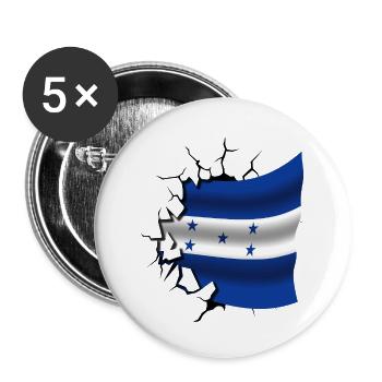 Flag of Honduras - Honduras - Flag Broken Design - Buttons small 1''/25 mm (5-pack) - white - Front