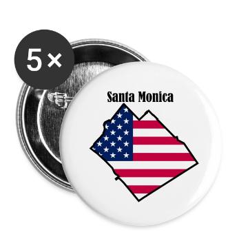 Santa Monica, Los Angeles - Buttons klein 25 mm (5er Pack) - Weiß - Vorne