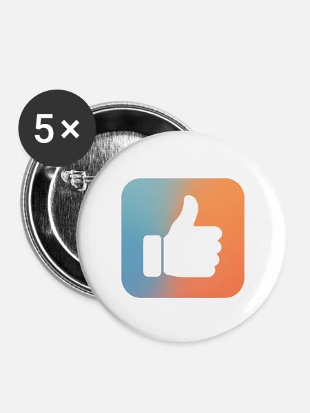 LikeSummer - Buttons klein 25 mm (5er Pack) - Weiß