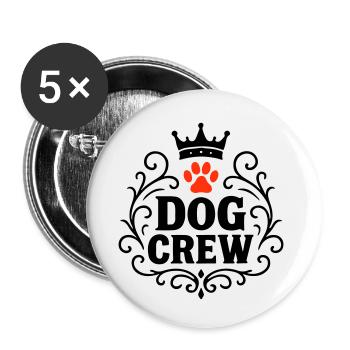 Hunde Crew - Buttons klein 25 mm (5er Pack) - Weiß - Vorne