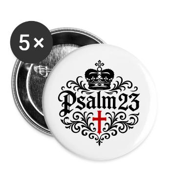 Psalm 23 Bible Verse - Buttons small 1''/25 mm (5-pack) - white - Front