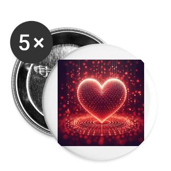 Heart love - Buttons small 1''/25 mm (5-pack) - white - Front