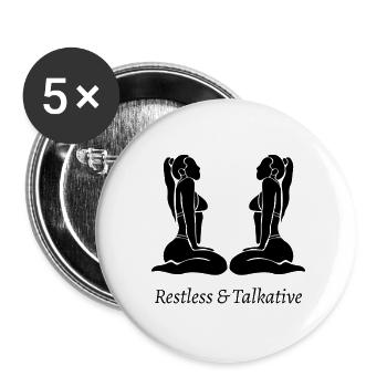 Signe du zodiaque Gémeaux - Lot de 5 petits badges (25 mm) - blanc - Devant