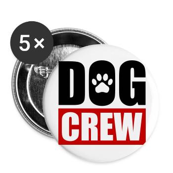 Hunde Crew - Buttons klein 25 mm (5er Pack) - Weiß - Vorne
