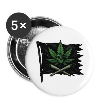 Blaze the Black Flag - Buttons small 1''/25 mm (5-pack) - white - Front