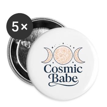 Cosmic Babe – Spiritual Moon Design - Buttons small 1''/25 mm (5-pack) - white - Front